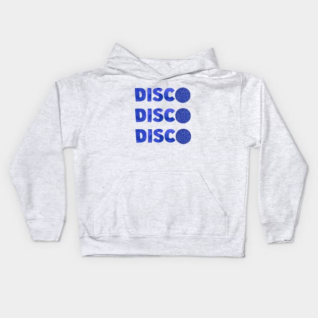 1970 RETRO Blue Disco Ball Kids Hoodie by SartorisArt1